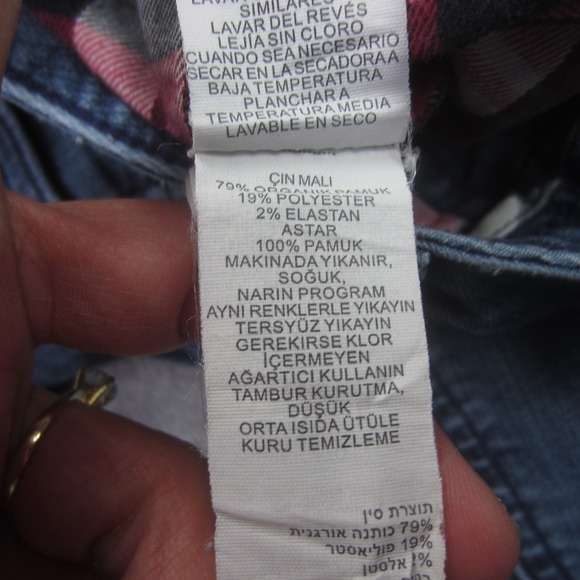 Prana Jeans Womens 0/25 Blue Flannel Lined Straight Leg Outdoor - Picture 9 of 16